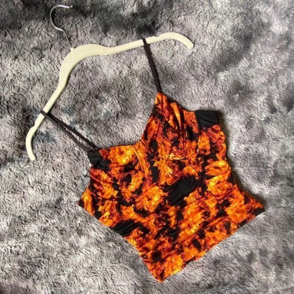 Burnin Up Mesh Bustier Top